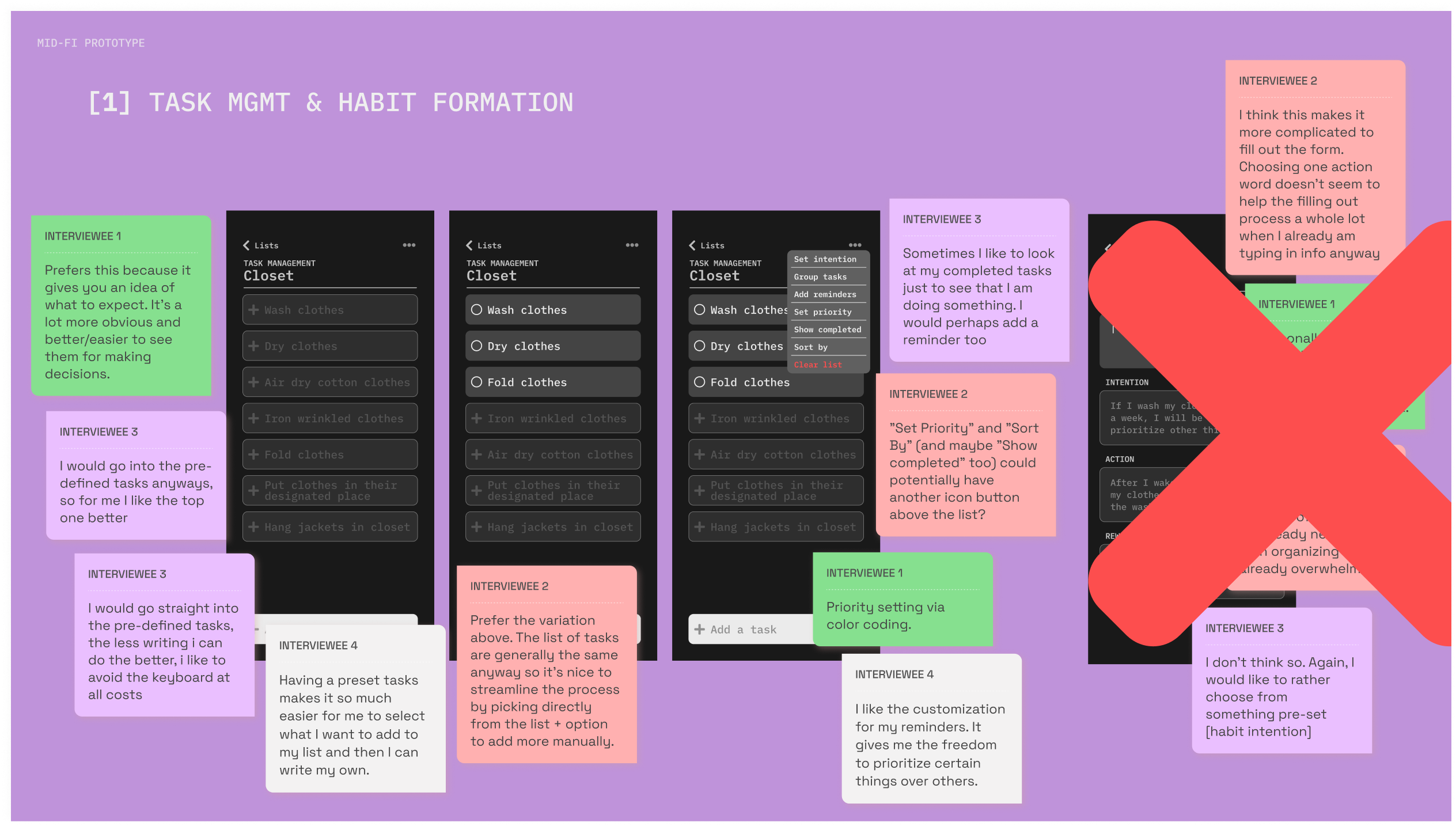 Mid-fi prototype 1 | Task management & habit formation